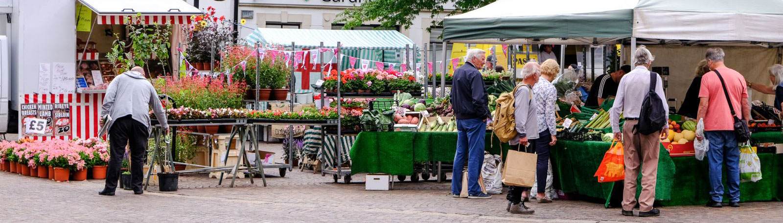 People visiting and outdoor market