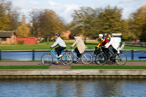 cycling along canal 